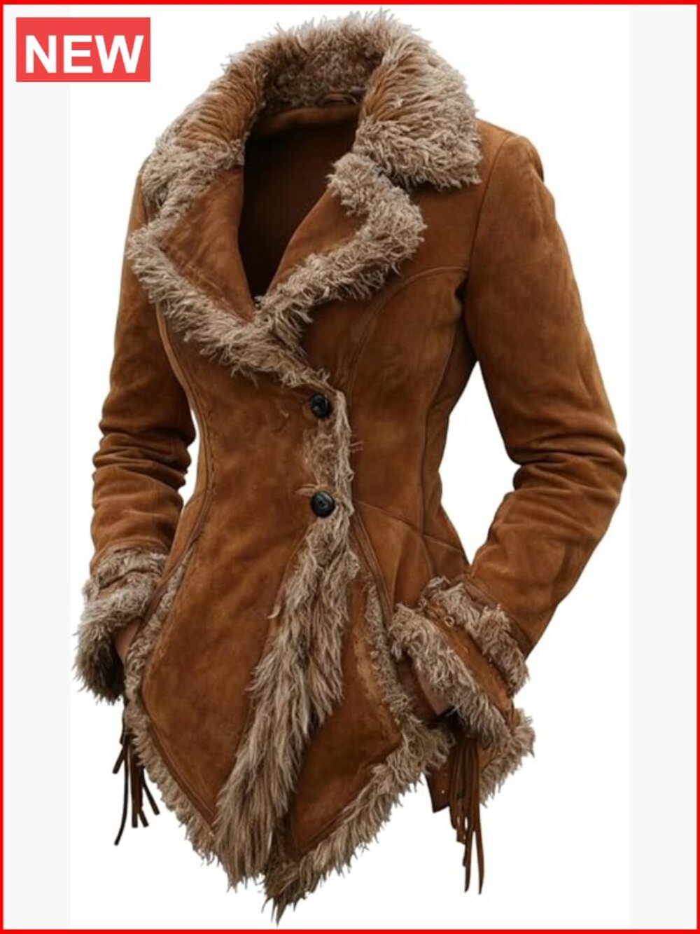 Vintage Suede Jacket with Faux Fur Collar